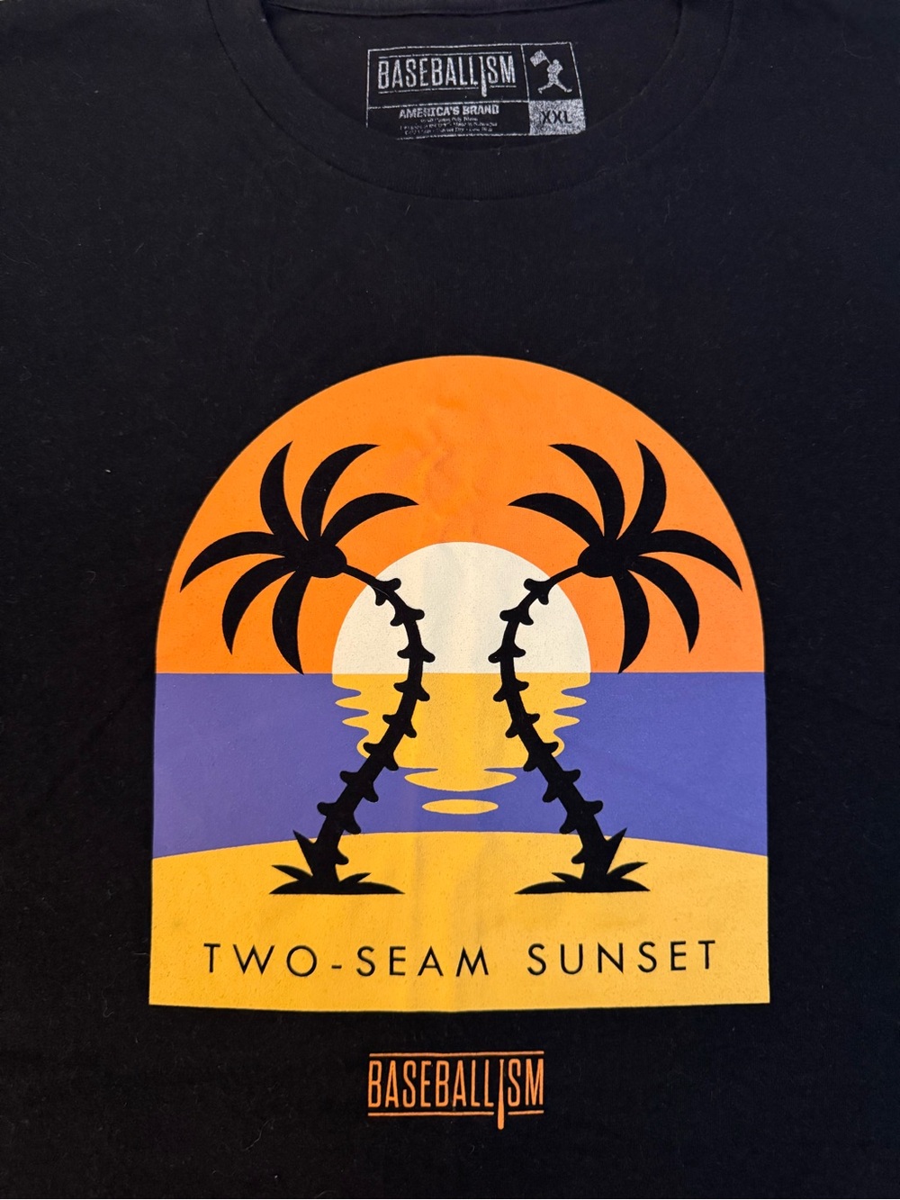 Baseballism “Two-Seam Sunset” Graphic T-Shirt Men’s XXL Black